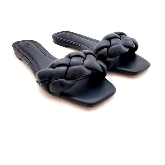 INC International Concepts Shoes - International Concepts Parteep Black braided flat sandals Size 8.5
